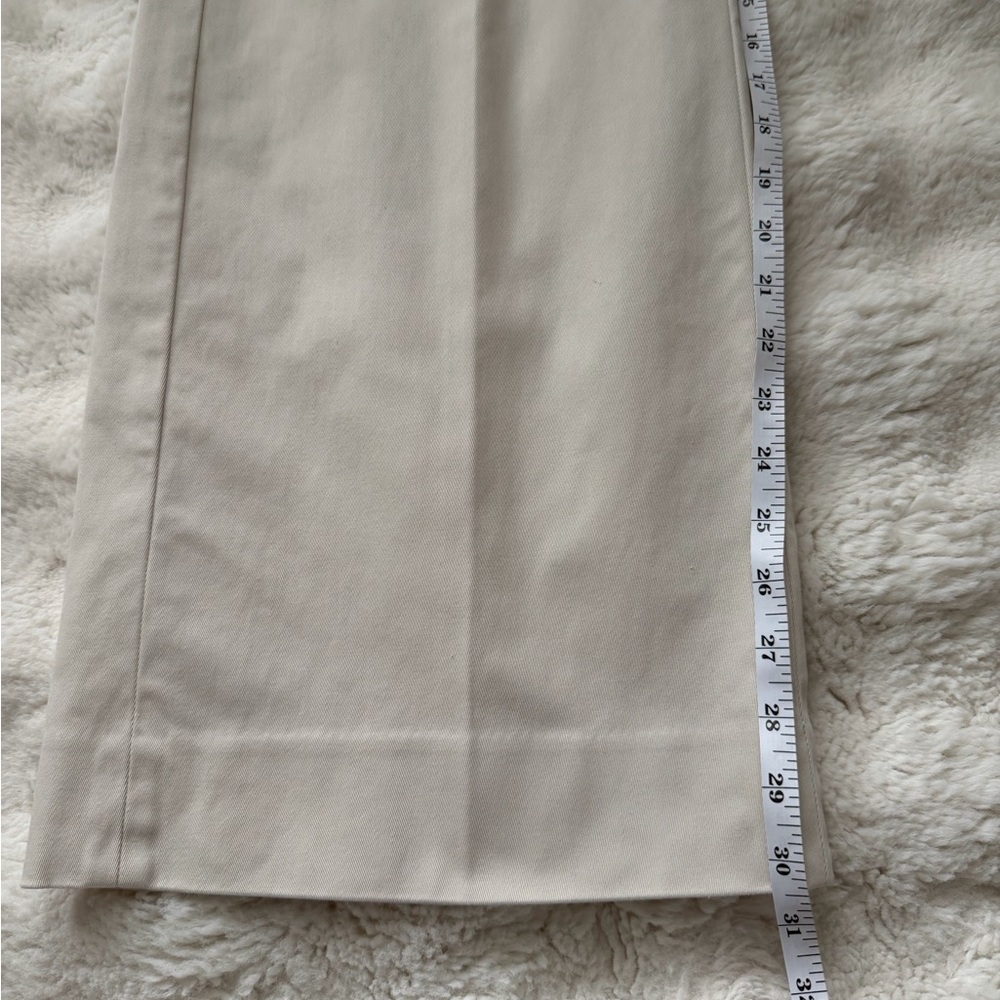 Elegant Banana Republic Factory Cream Wide Leg Mid-Rise Cotton Pants-2(S) - Picture 9 of 11